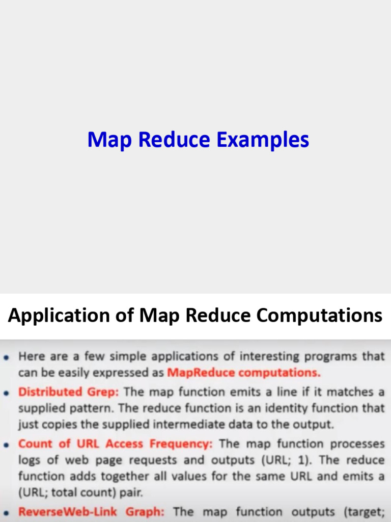 Map Reduce Computation Examples | PDF