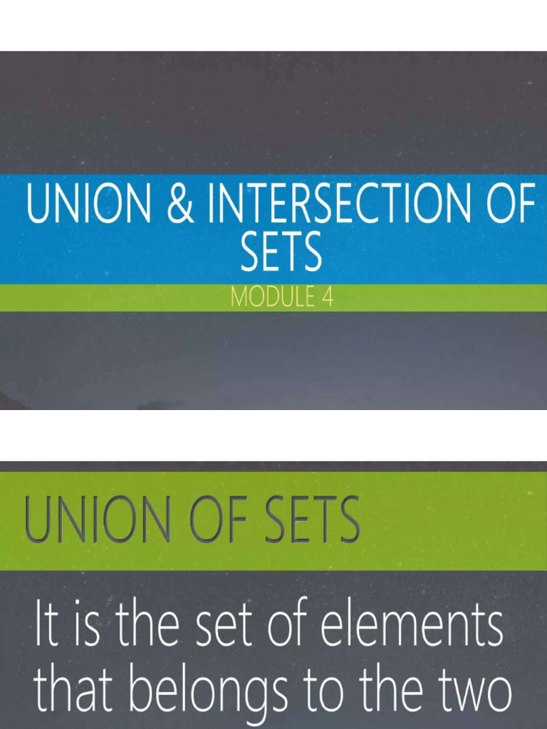 Sets and Their Subsets, The Union of Sets GRADE 7 | PDF