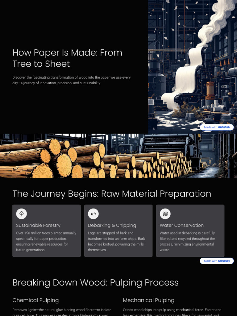 How Trees Transform into Paper | PDF | Pulp (Paper) | Paper