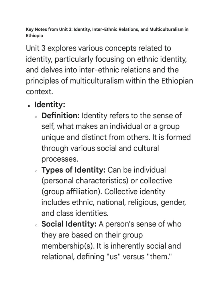 Identity and Multiculturalism in Ethiopia | PDF | Identity (Social ...