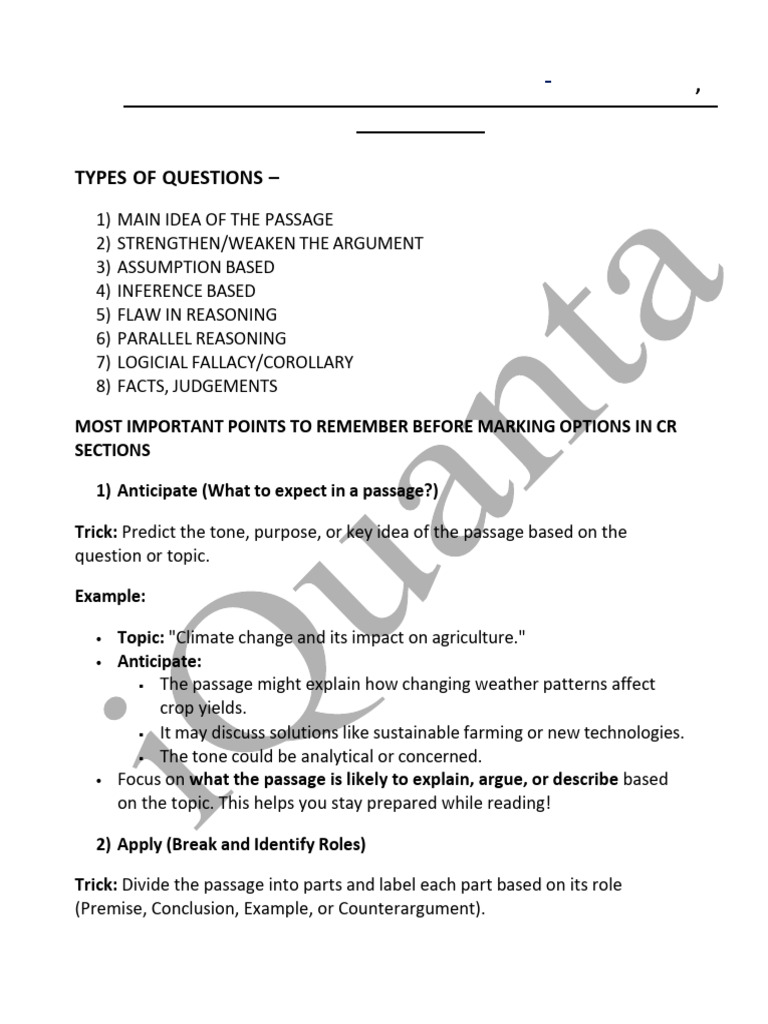 Critical Reasoning Notes | PDF | Argument | Reason