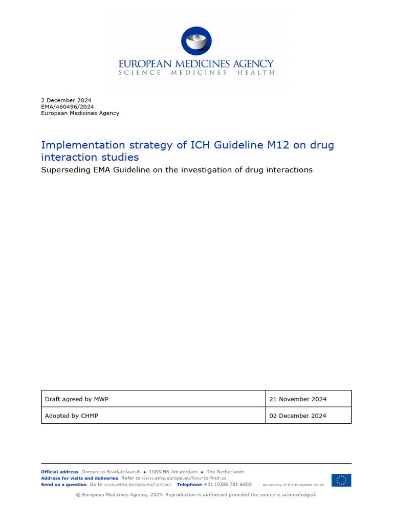 EMA ICH M12 Drug Interaction Guidelines | PDF | Health Care | Pharmacology