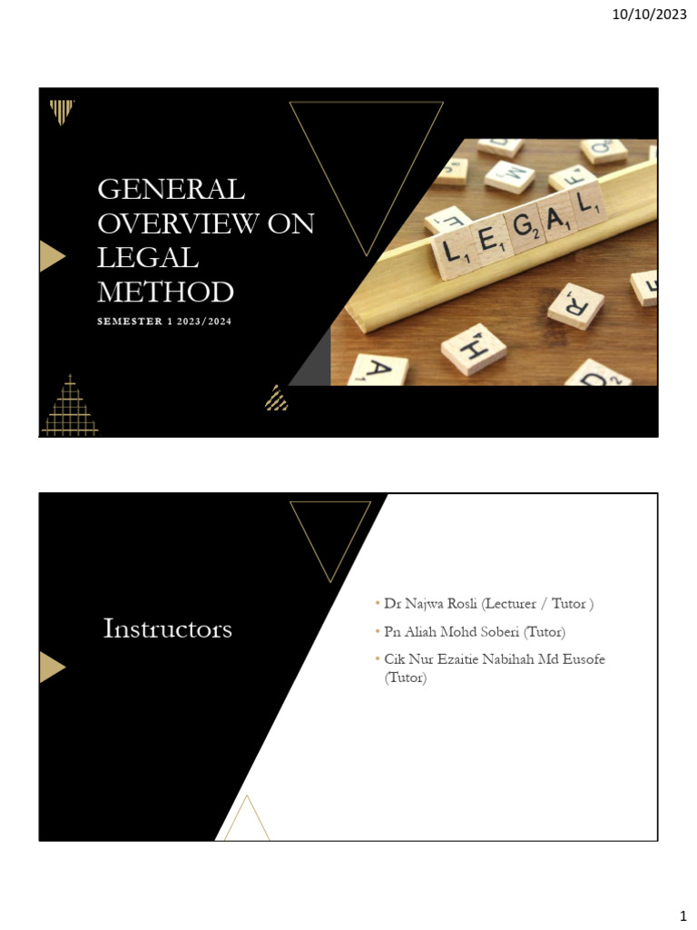 Overview of Legal Method Course 2023 | PDF | Justice | Crime & Violence