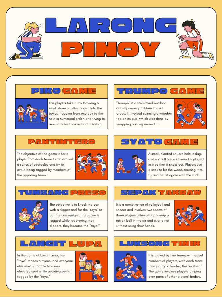 Traditional Filipino Outdoor Games | PDF | Indoor Sports | Sports Rules ...