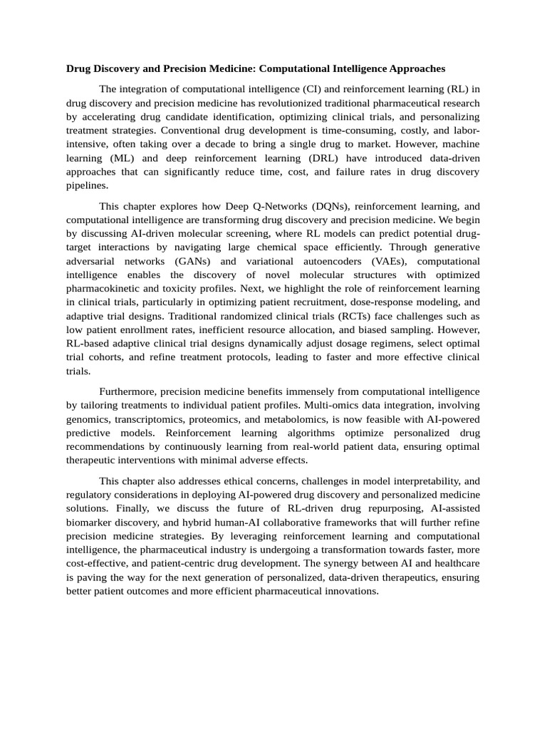 AI in Drug Discovery & Precision Medicine | PDF | Personalized Medicine ...
