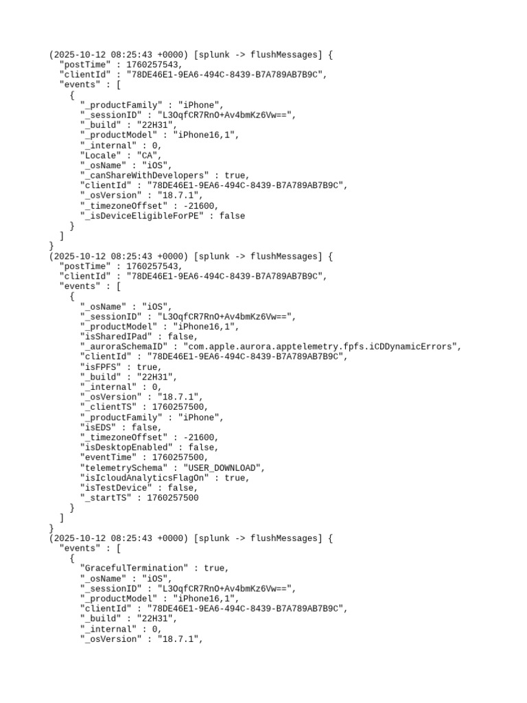 RTC Reporting Message Log Analysis | PDF | Ios | Smart Devices