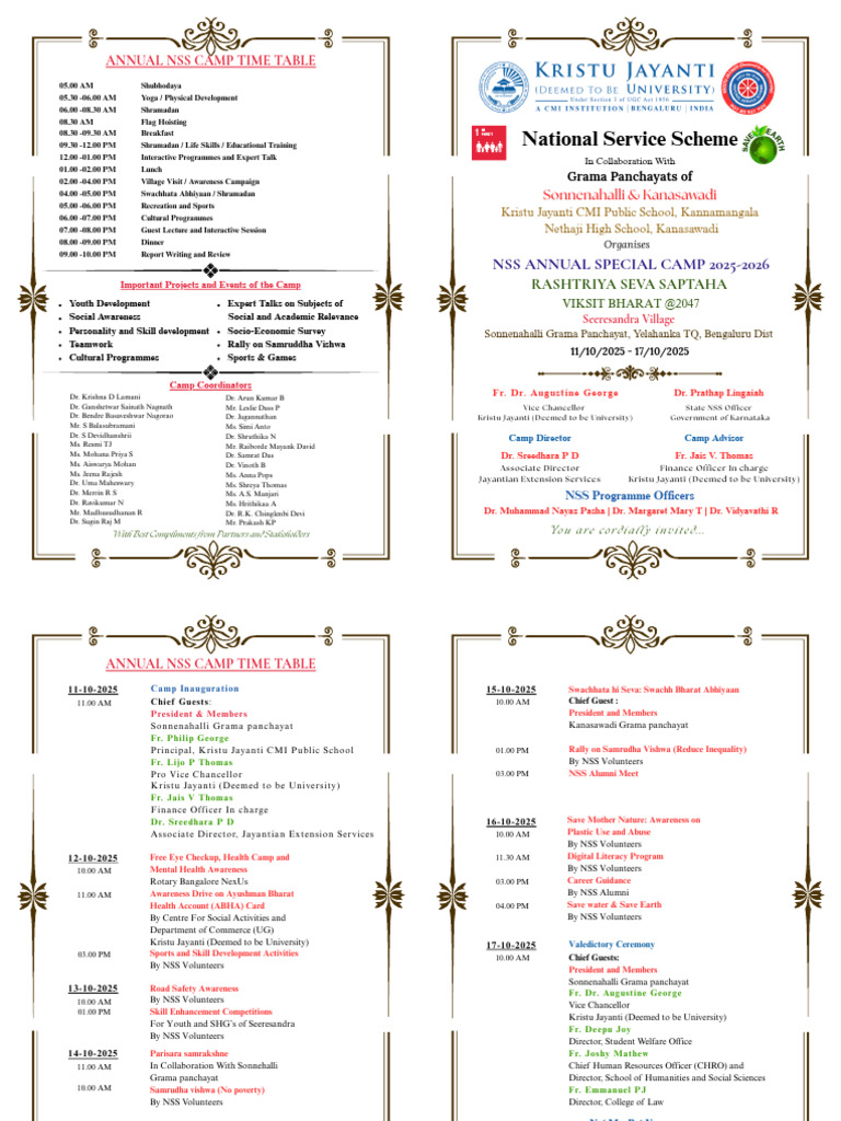 NSS Annual Special Camp Invitation 2025 | PDF | Government Of India