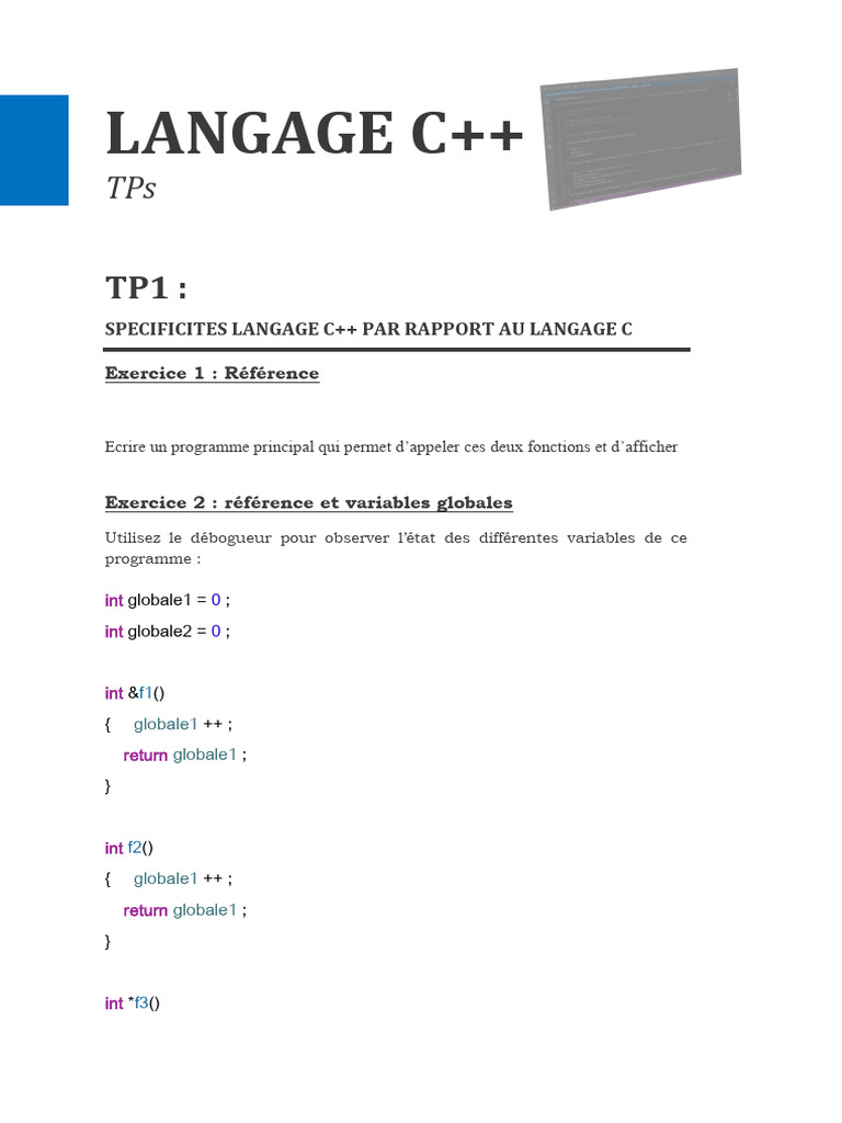 Spécificités et exercices en C++ | PDF | C ++ | Développement de logiciel