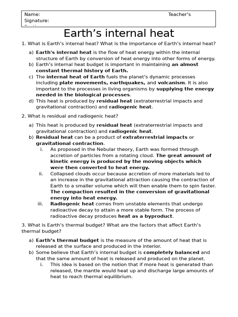 Understanding Earth's Internal Heat and Magmatism | PDF | Volcano | Magma