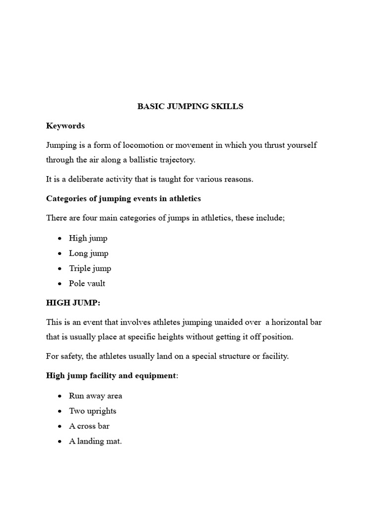Essential Guide to Jumping Techniques | PDF | Games Of Physical Skill ...