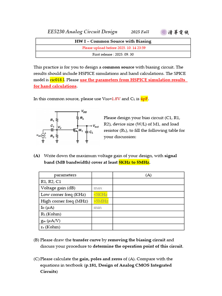 Common Source Circuit Design Guide | PDF