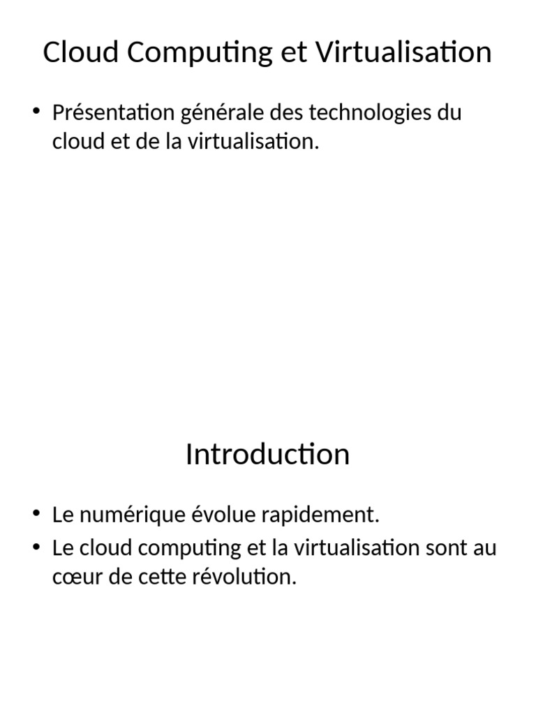 Cloud Computing et Virtualisation : Guide Complet | PDF
