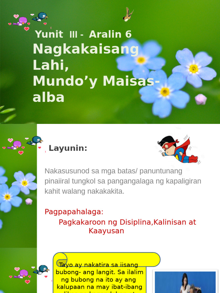 Nagkakaisang Lahi, Mundo'y Maisas-Alba: Yunit Aralin 6 | PDF