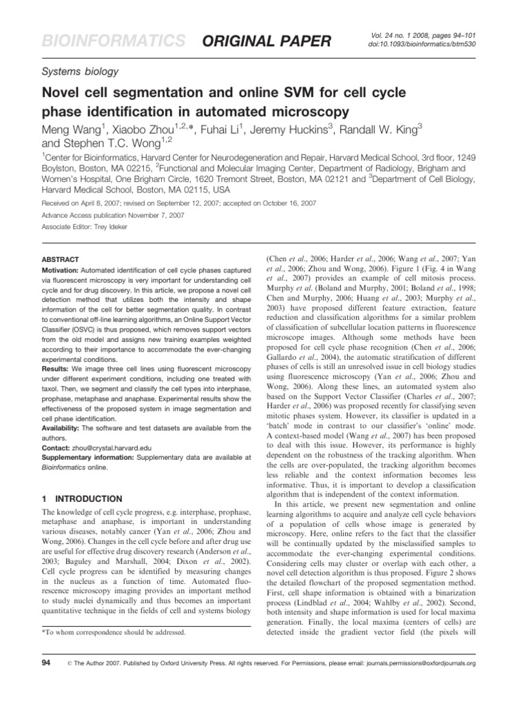 Bioinformatics 2008 Wang 94 101 | PDF | Support Vector Machine ...