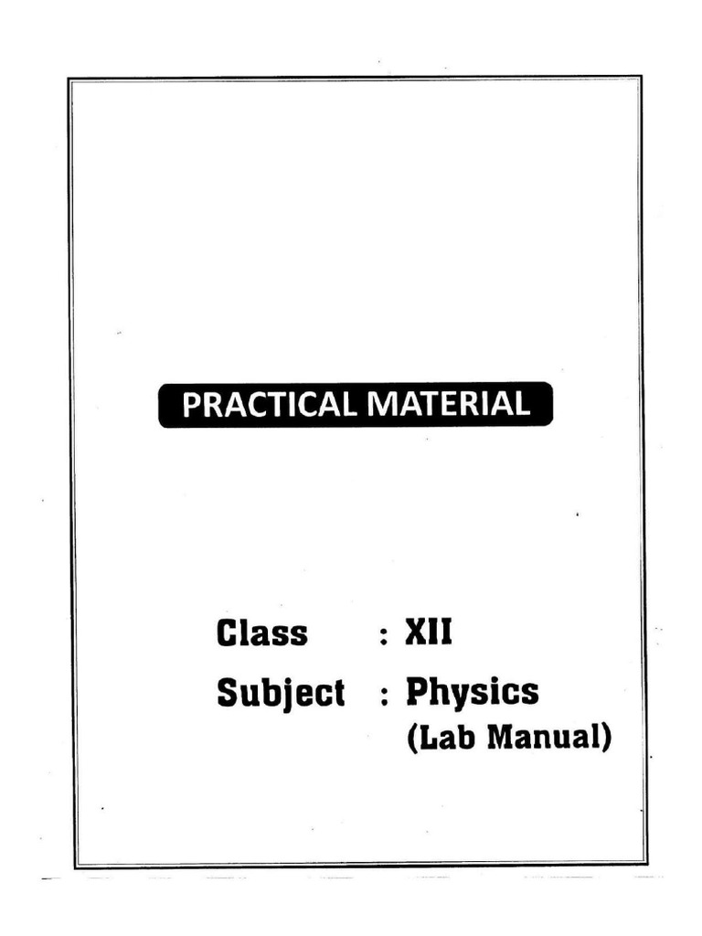 Physics Lab Manual | PDF