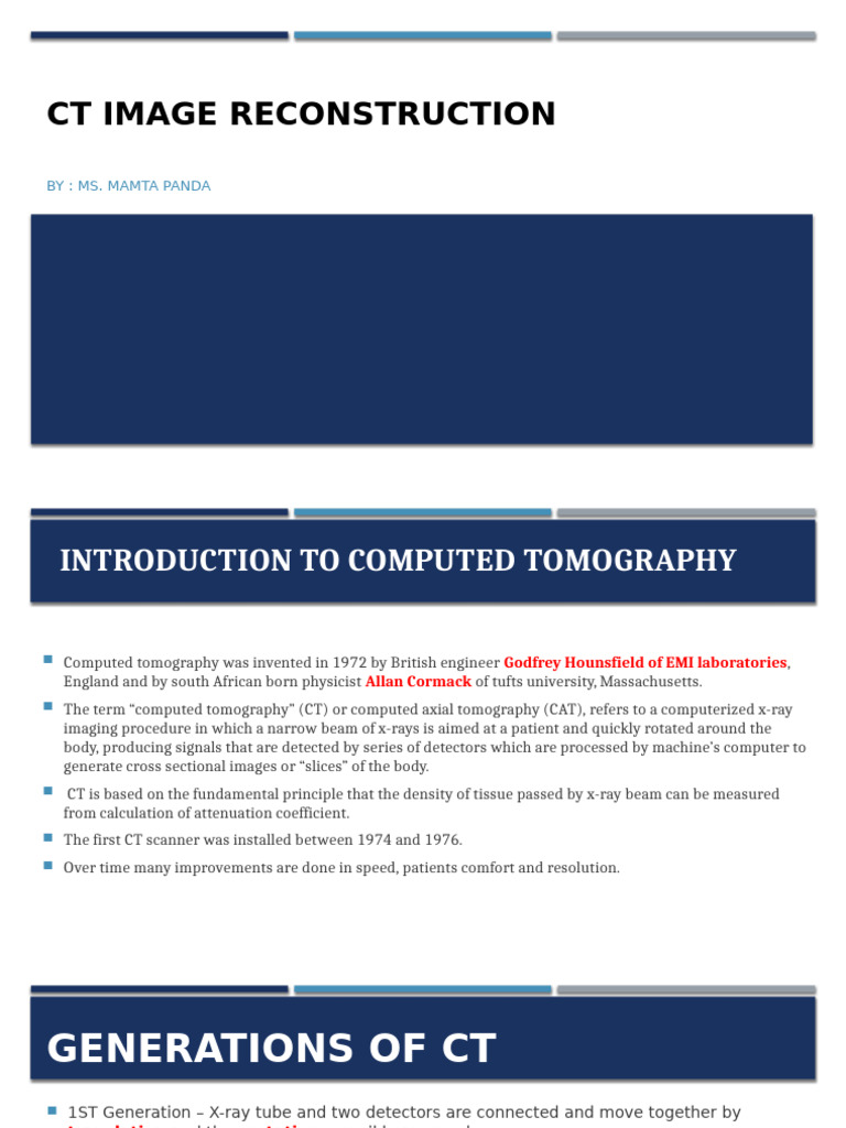 CT Image Reconstruction Techniques | PDF | Ct Scan | X Ray