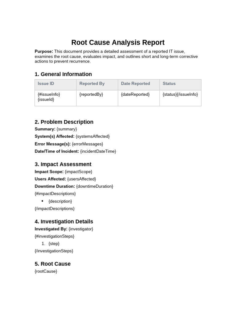 Root Cause Analysis of IT Issue | PDF