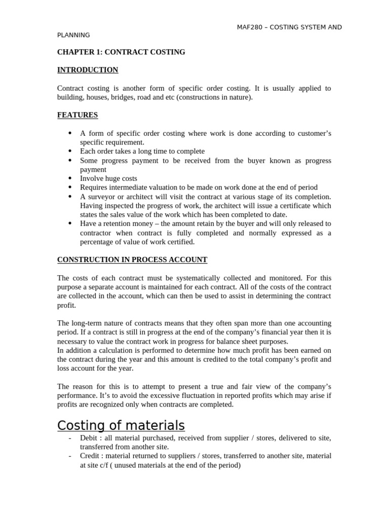Contract Costing and Construction Accounting | PDF | Expense | Debits ...