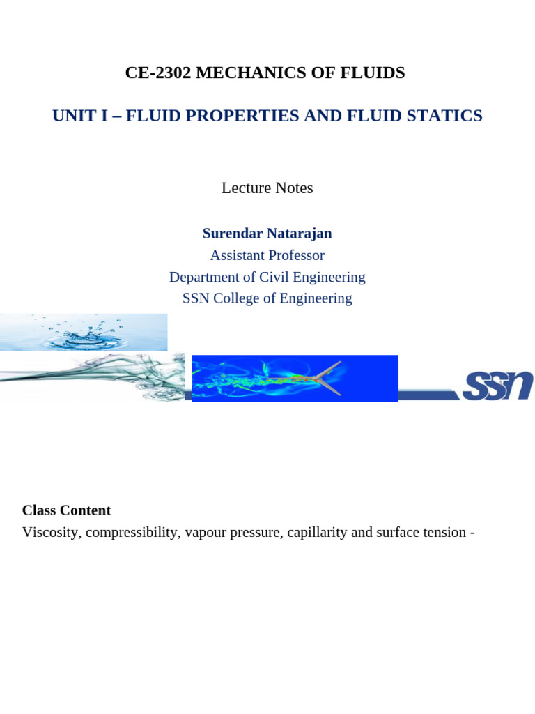 Fluid Properties and Viscosity Explained | PDF | Viscosity | Surface ...