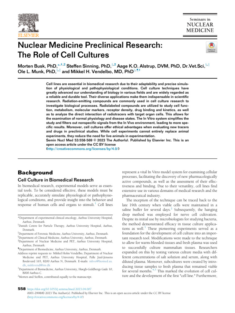 Nuclear Medicine Preclinical Research The Role o - 2023 - Seminars in ...