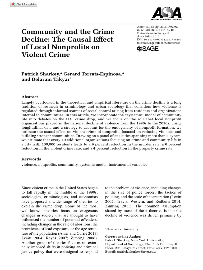 Impact of Nonprofits on Violent Crime | PDF | Violence | 501(C ...