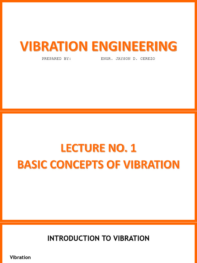 Introduction to Vibration Engineering | PDF | Oscillation | Motion ...