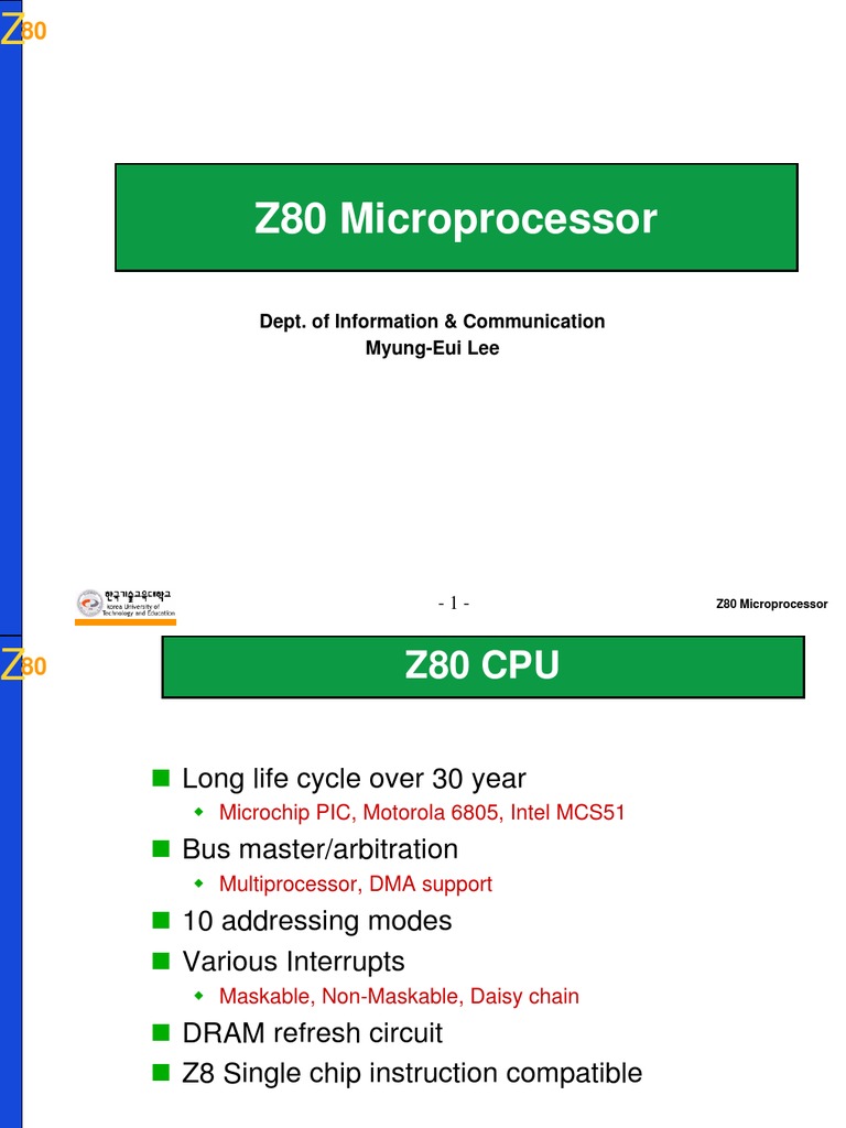 Z80 Microprocessor PDF Central Processing Unit Computer Engineering