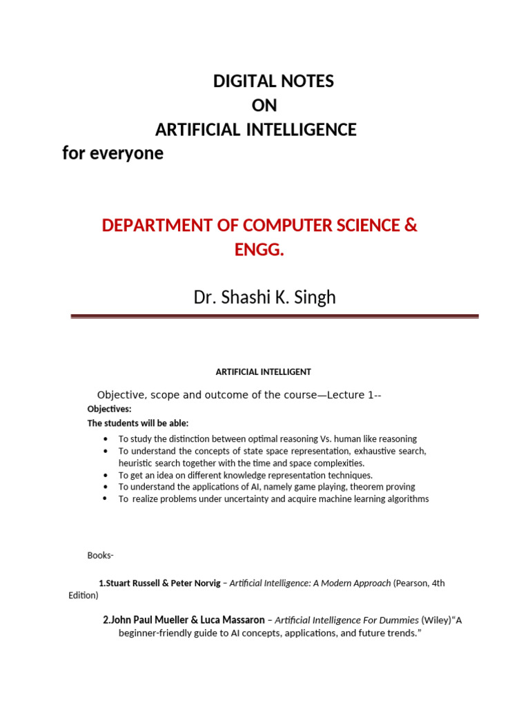 AI Course Syllabus Overview | PDF | Deep Learning | Artificial Intelligence
