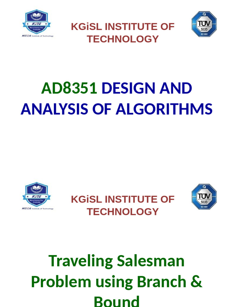 TSP Solution via Branch & Bound | PDF | Algorithms And Data Structures ...