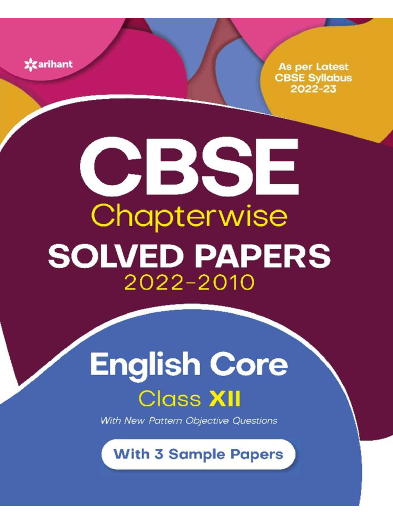 Arihant Chapterwise Solved Papers English Class 12 | PDF