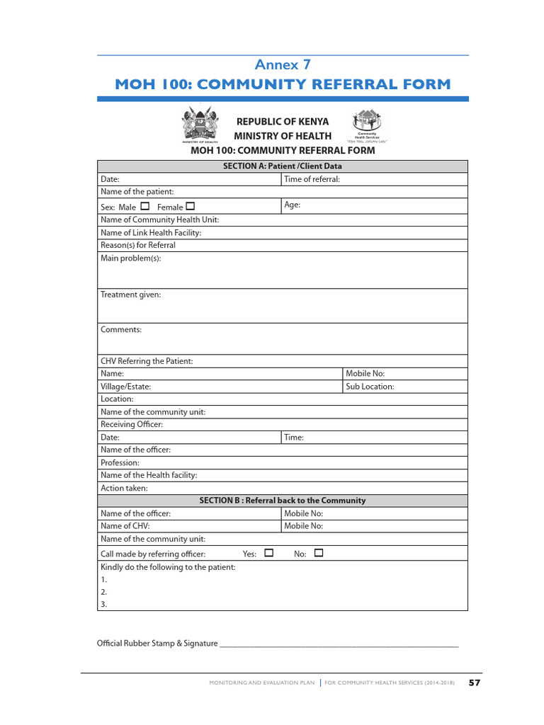 Community Referral Form MOH 100 | PDF