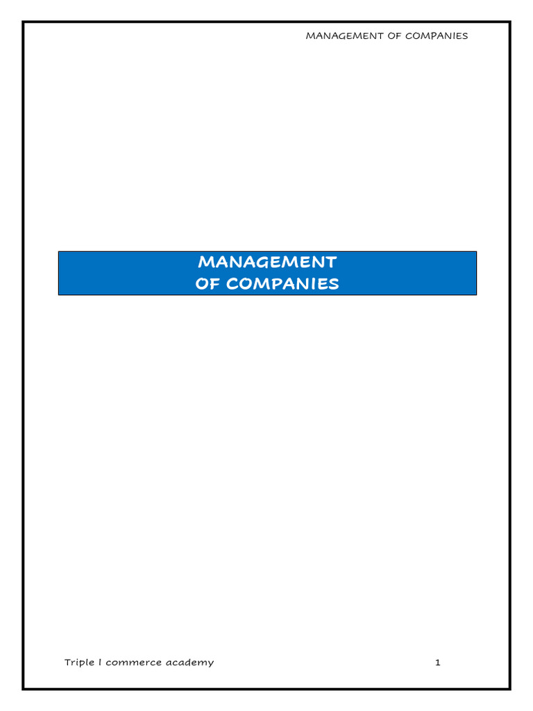 Company Management and Directors Guide | PDF | Legal Liability ...