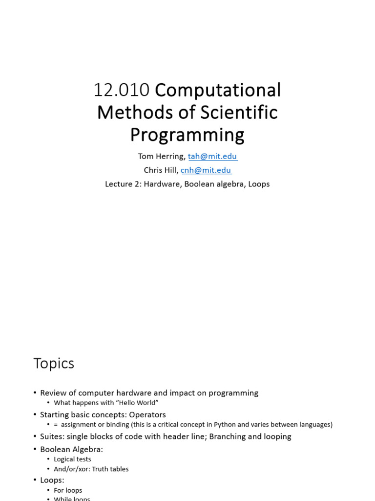Hardware and Programming Basics | PDF | Integer (Computer Science ...