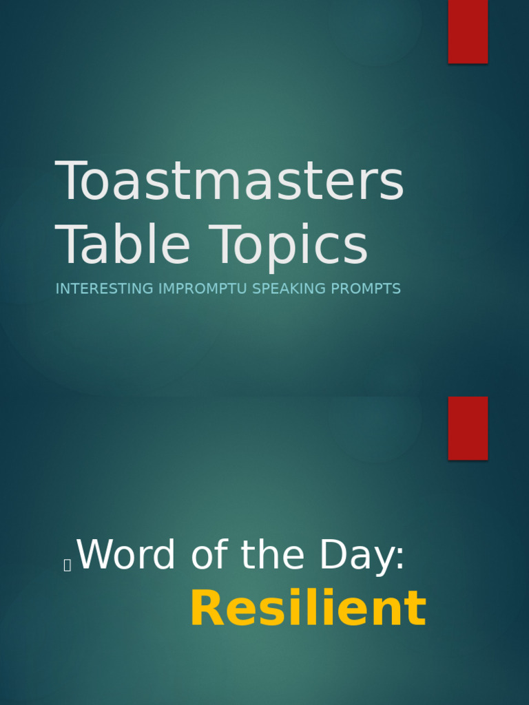 Toastmasters Table Topics | PDF