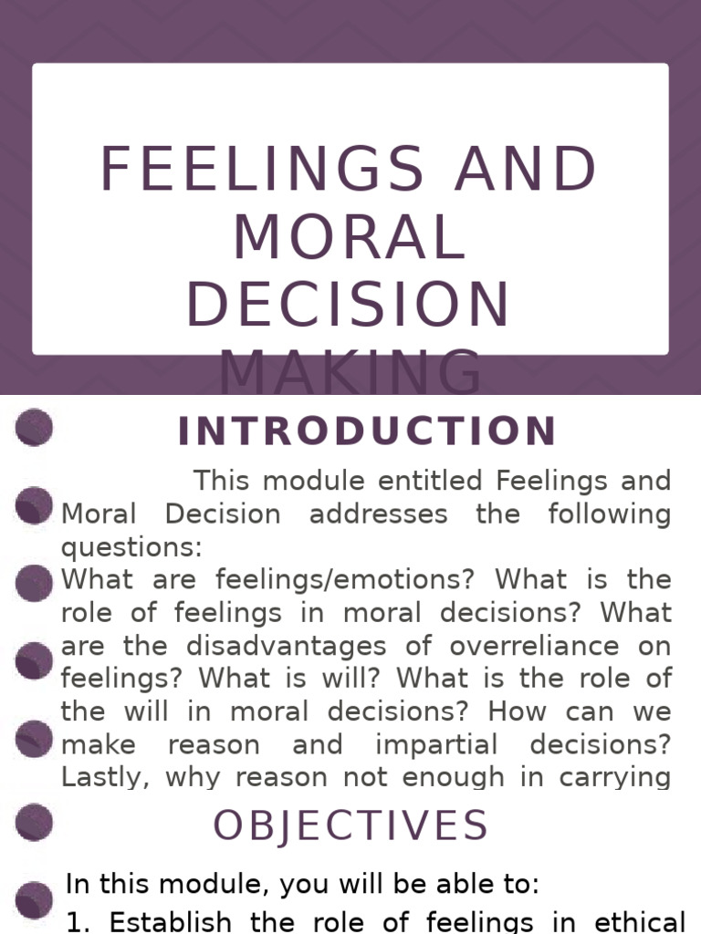 Feelings in Moral Decision Making | PDF | Psychology | Psychological ...
