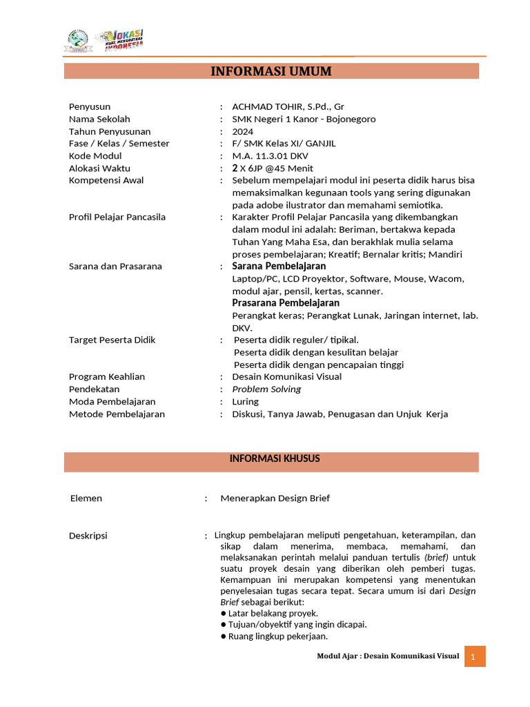 Modul Ajar Desain Komunikasi Visual | PDF