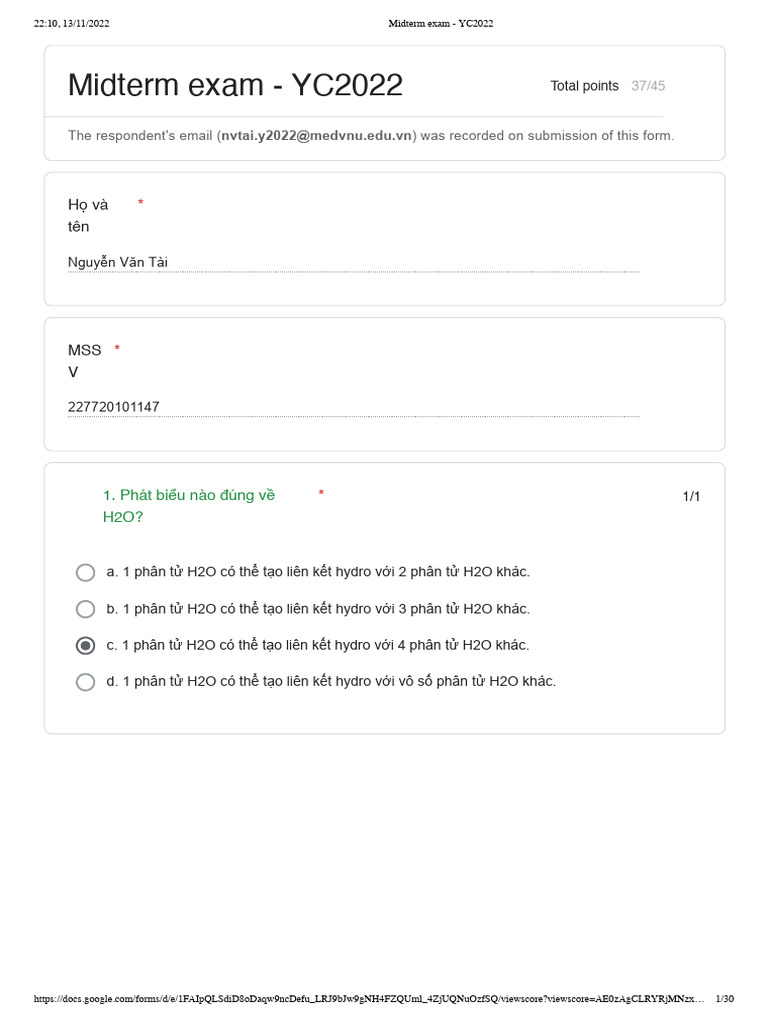 Midterm Exam YC2022 | PDF