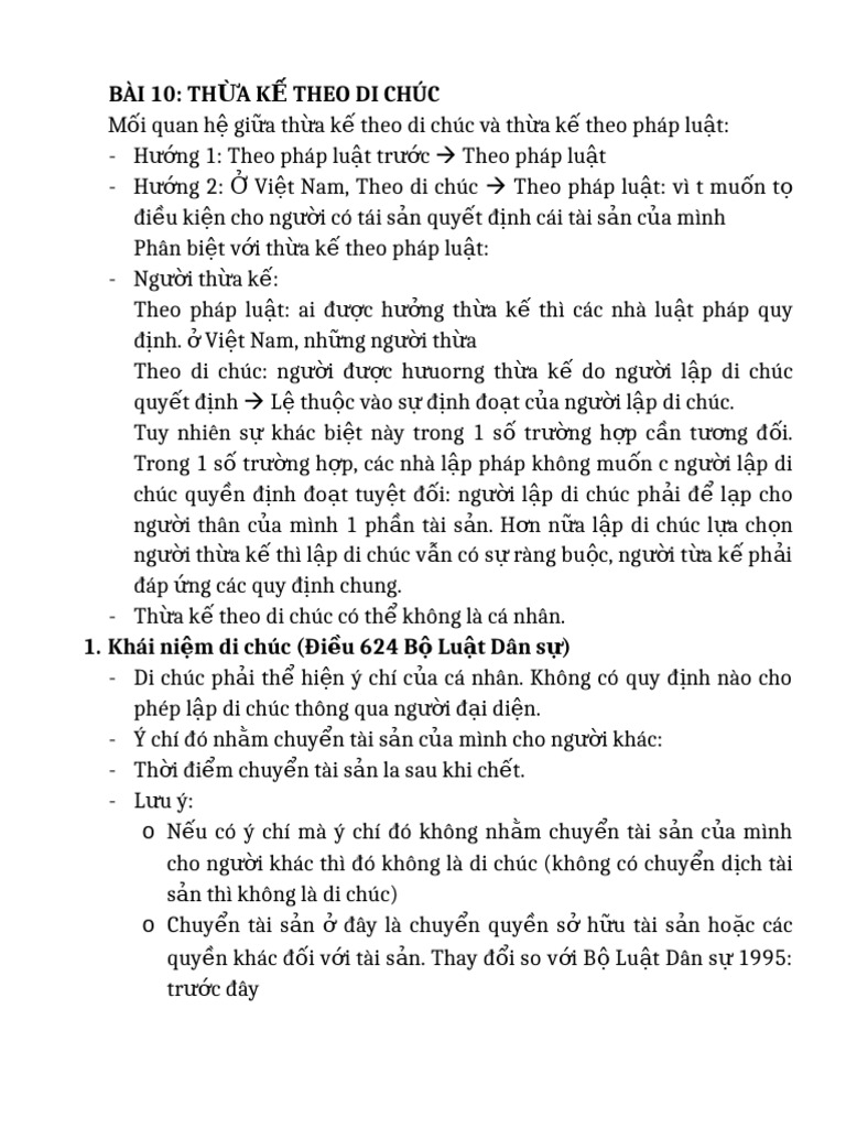 Bài 10 Thừa Kế Theo Di Chúc | PDF