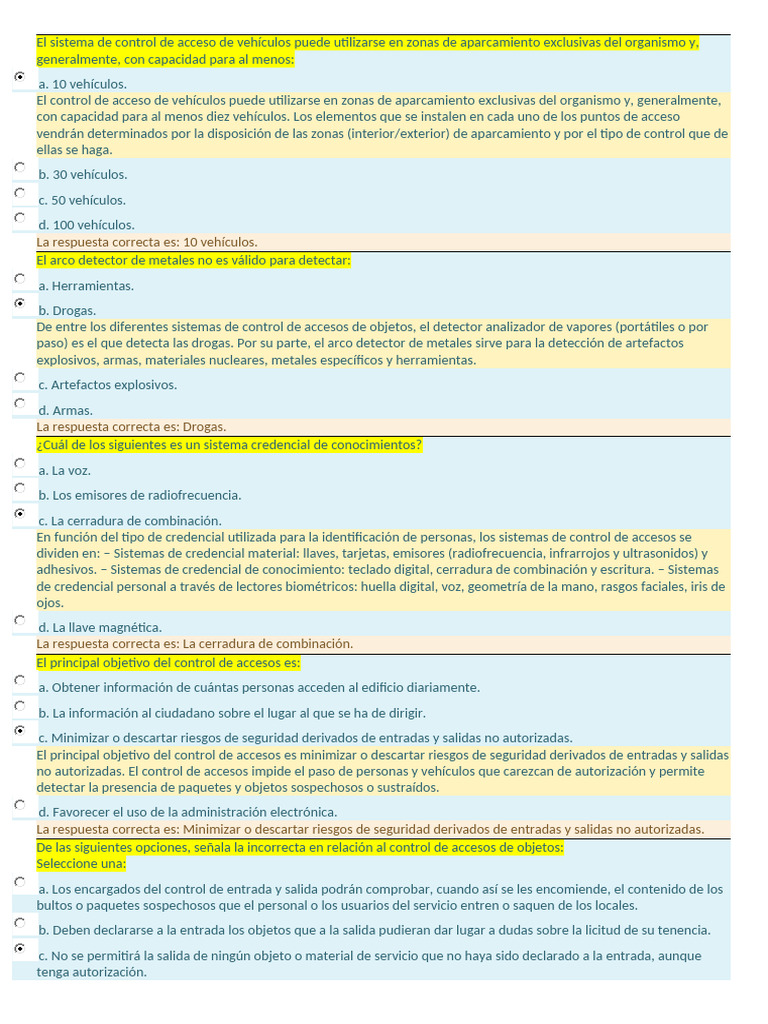 8 - TEMA 8 - TEST ONLNE - Control de Accesos | PDF | Biometría