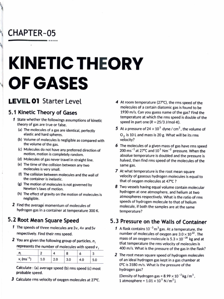 Kinetic Theory of Gases Explained | PDF | Gases | Temperature