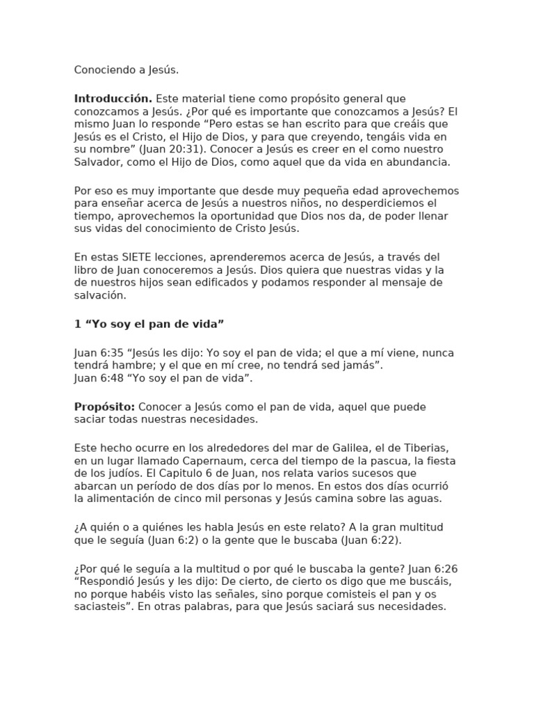 Conociendo a Jesús: 7 Lecciones Clave | PDF | Jesús | Pascua de ...