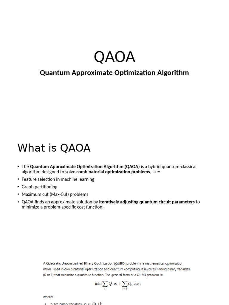 QAOA: Hybrid Quantum Optimization Explained | PDF