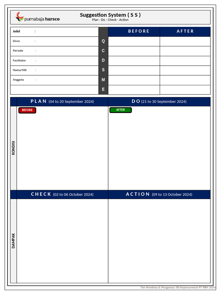 Laporan PDCA Tim 5R PT PBH 2024 | PDF