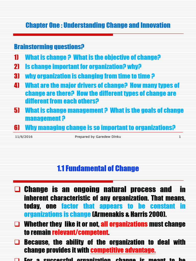 Defining Change in Organizations | PDF | Goal | Organizational Culture