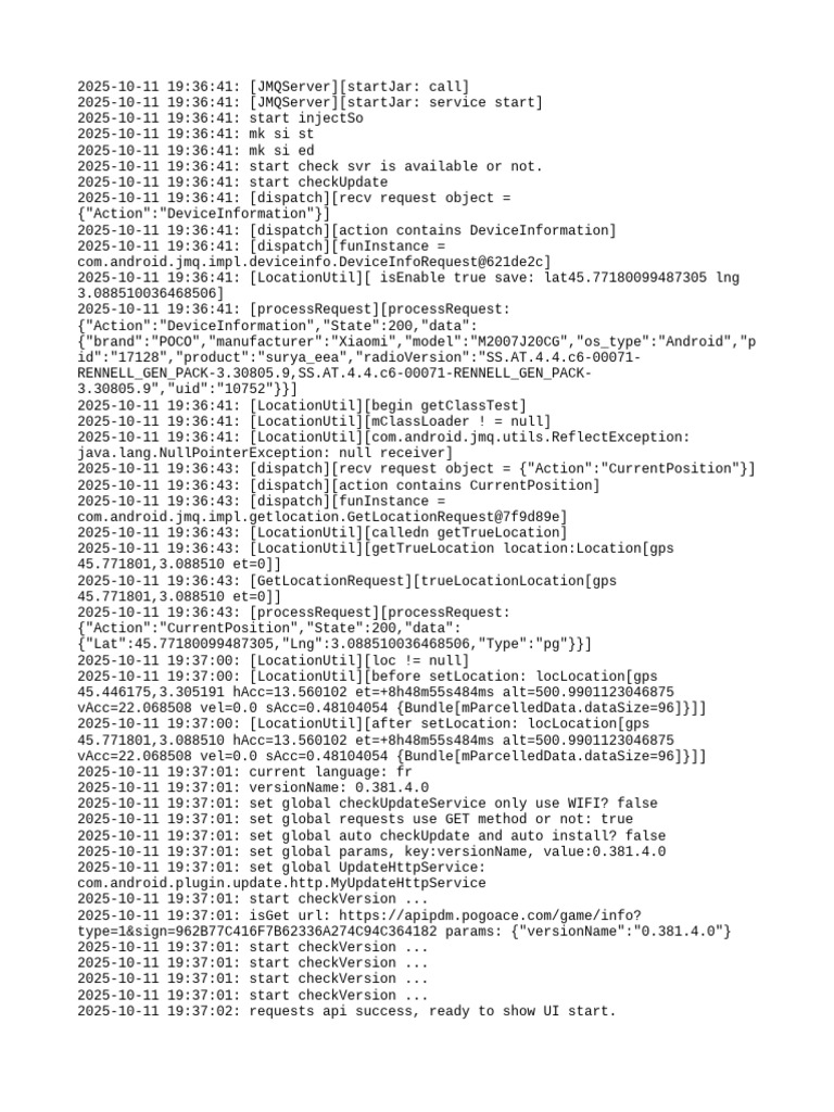 Device Info and Location Logs | PDF | Computing