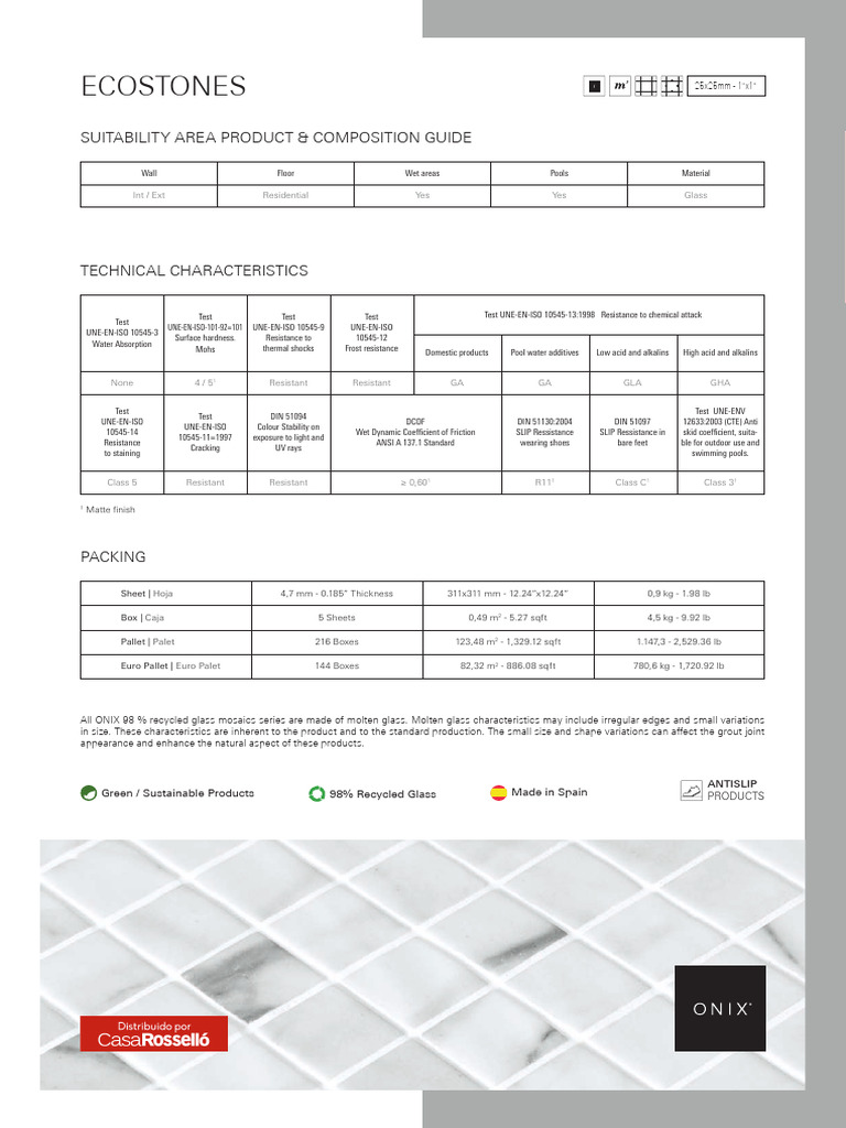 Glass Mosaic Suitability Guide | PDF | Pallet | Glasses