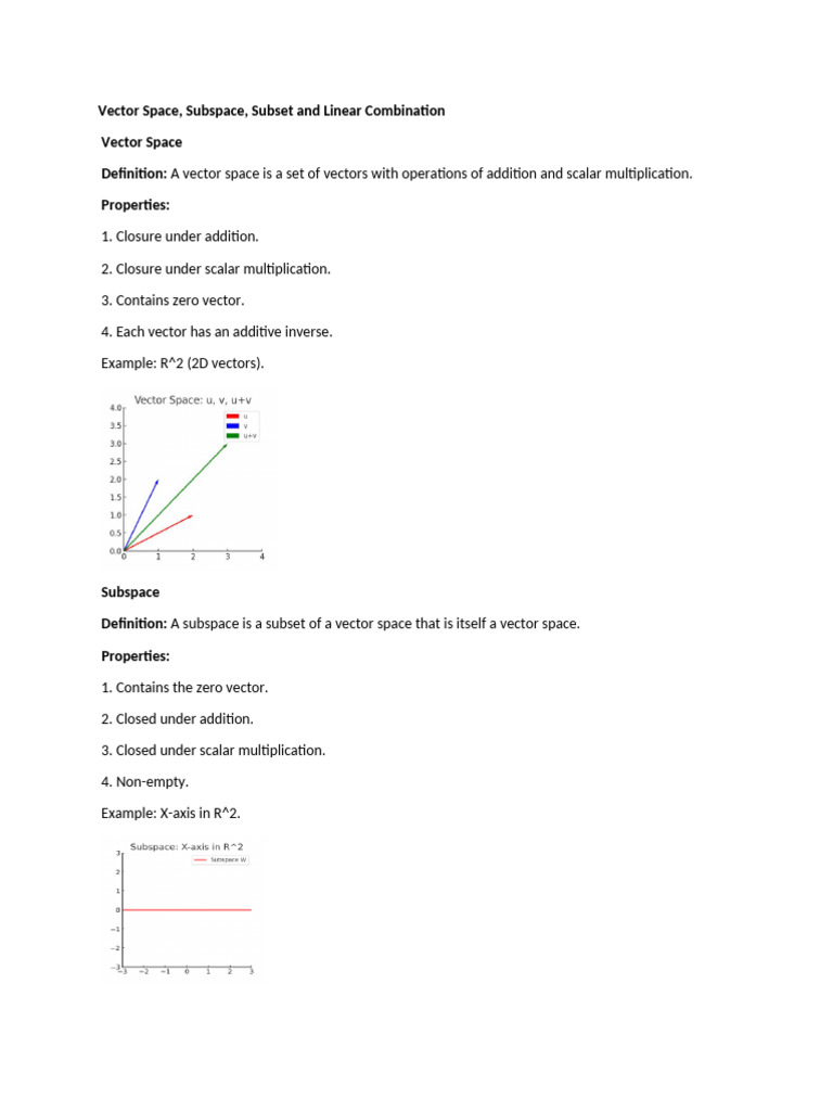 Understanding Vector Spaces and Subspaces | PDF