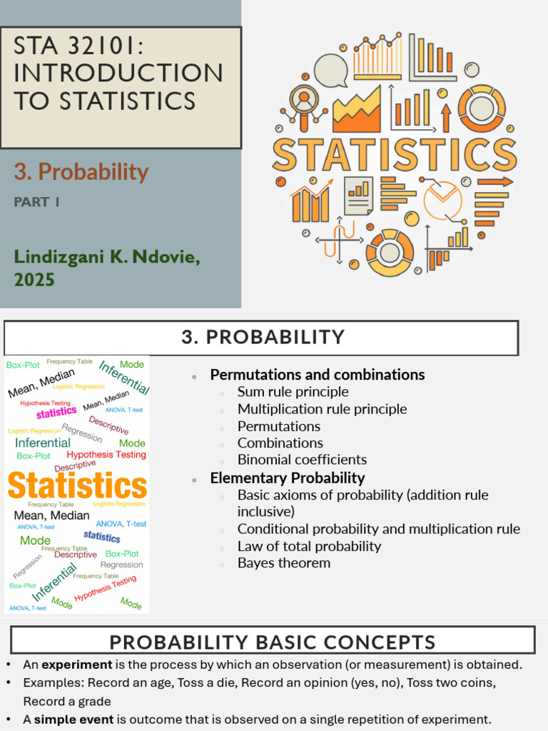 Lecture 3 STA32101 Intro To Statistics Probability P1 | PDF ...