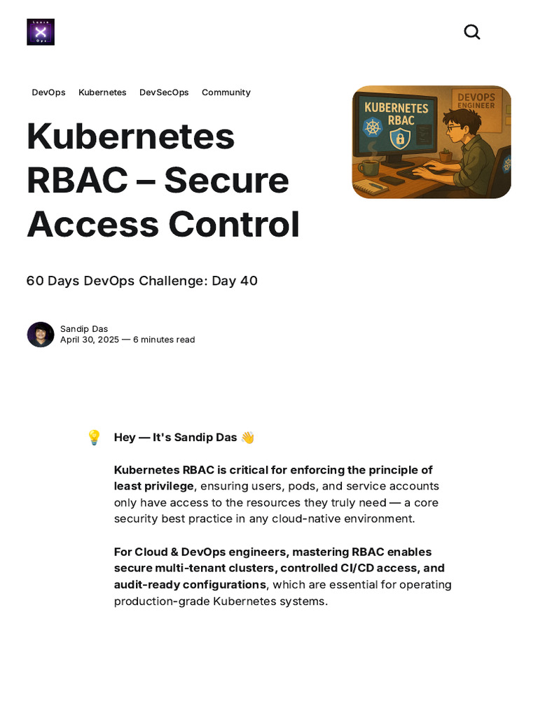 Kubernetes RBAC: Secure Access Control | PDF | Computing | Computer ...