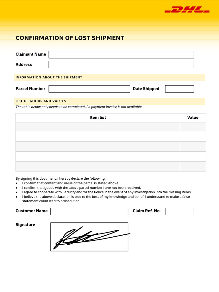 Shipment Details and Goods List | PDF